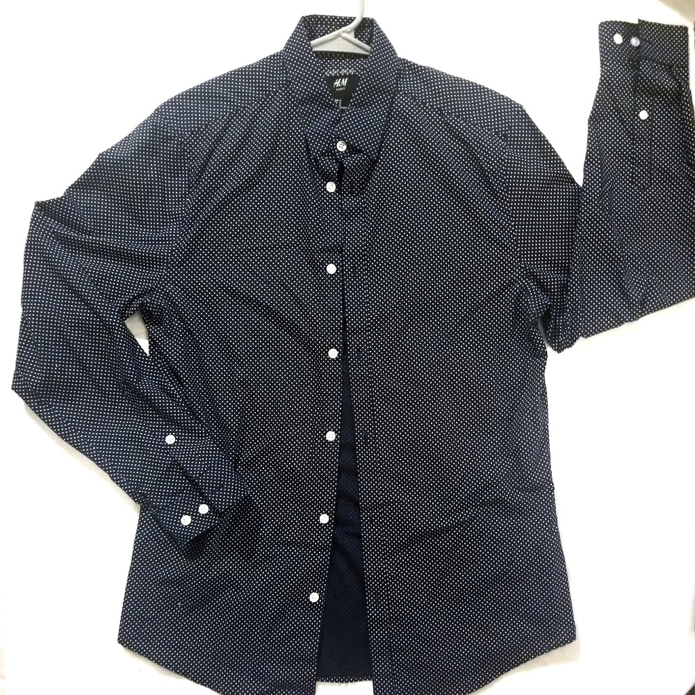 H&M Men Polka Dot Slim Fit Button Up size Medium